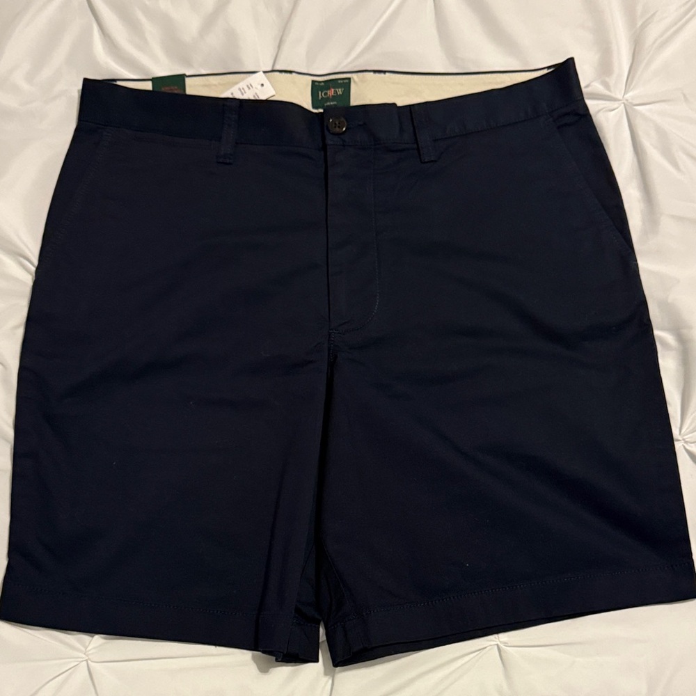 J. Crew Men's Dark Blue (Navy) Flat Front Shorts